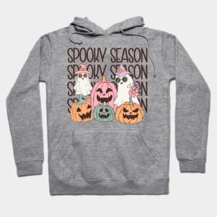 Spooky Season Vintage Doodle Ghosts Hoodie